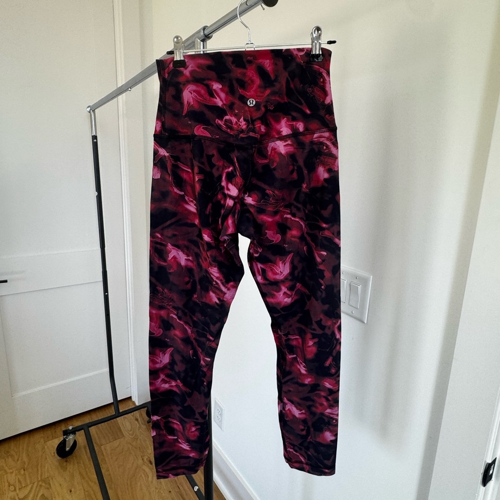 Lululemon Athletica Pink and Black Align Leggings